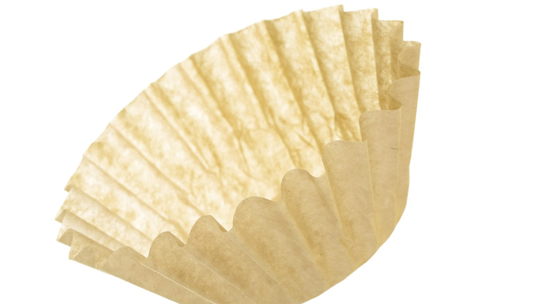 A light brown coffee filter