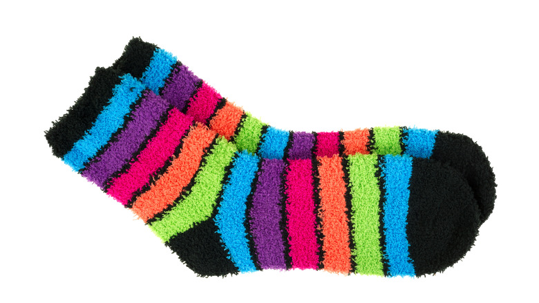 rainbow fuzzy socks 