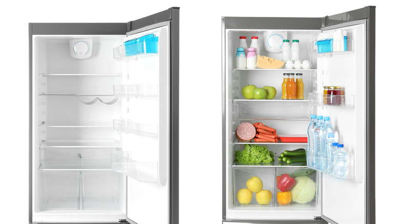 Opened refrigerator 