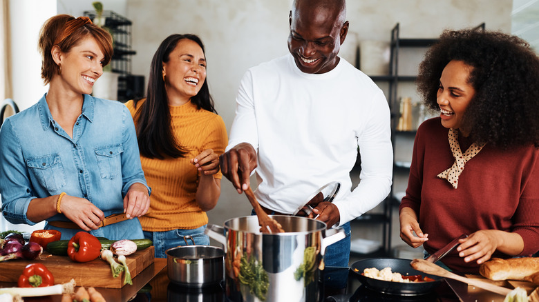 People cooking together