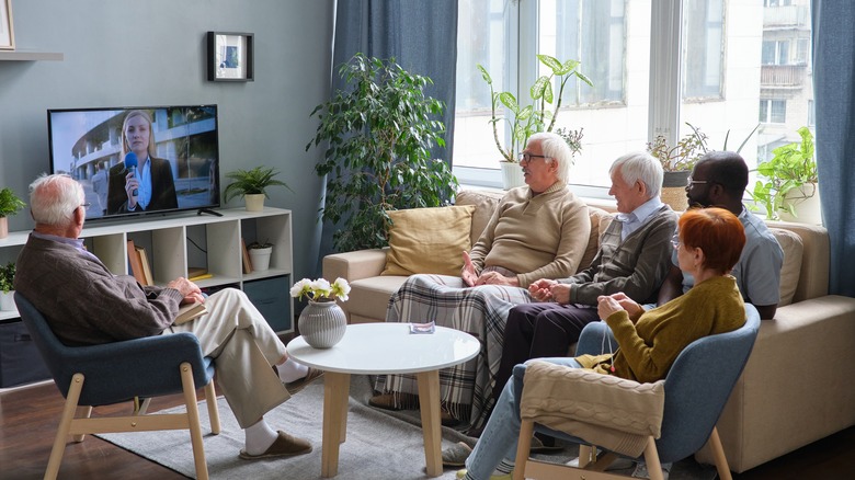 seniors watch television