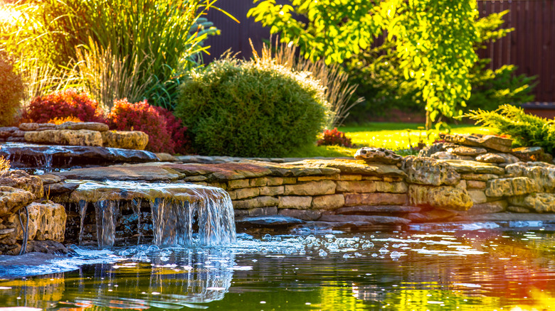 water feature in a garden