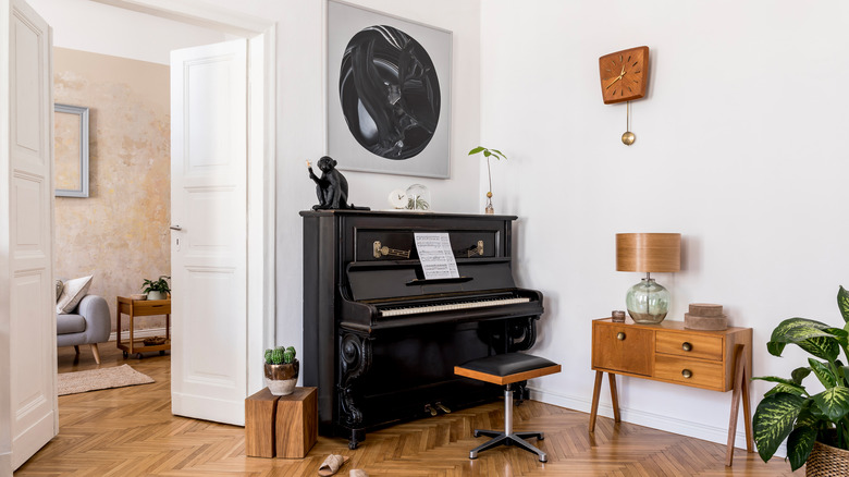 Decorated piano room