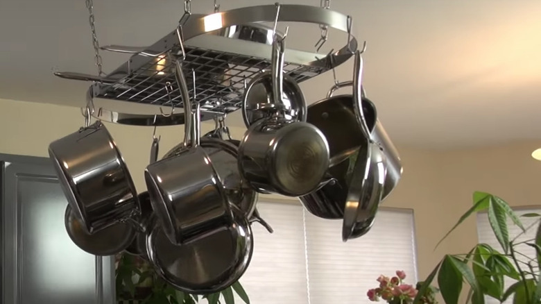 ceiling pots and pans organizer