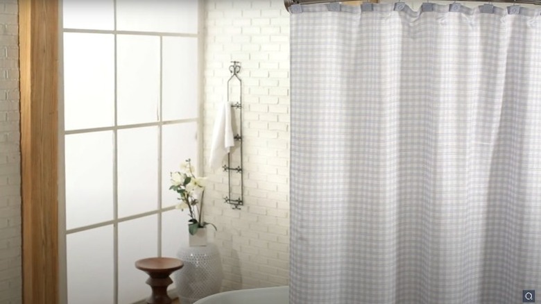 gingham shower curtain