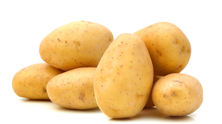 Potato on white background