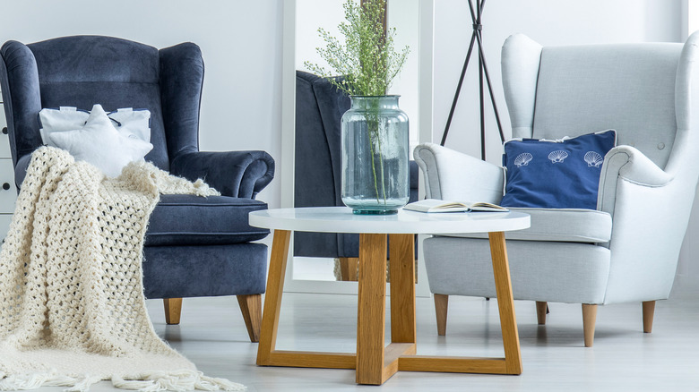 nautical items on coffee table