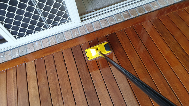 wooden deck staining