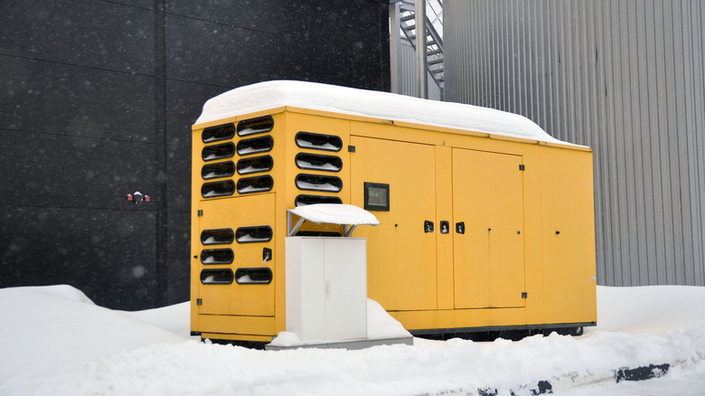 diesel generator in snow