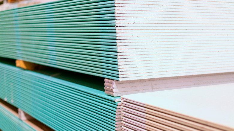 stack of drywall sheets