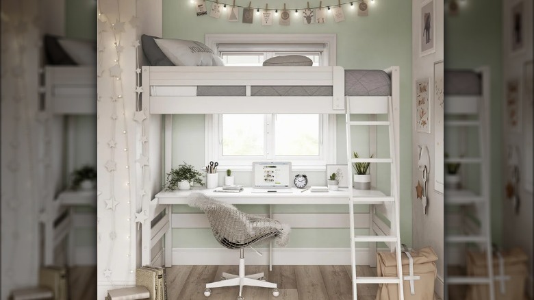 loft bed with desk underneath