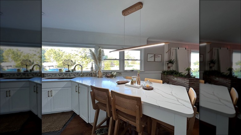 Biophilic kitchen island light