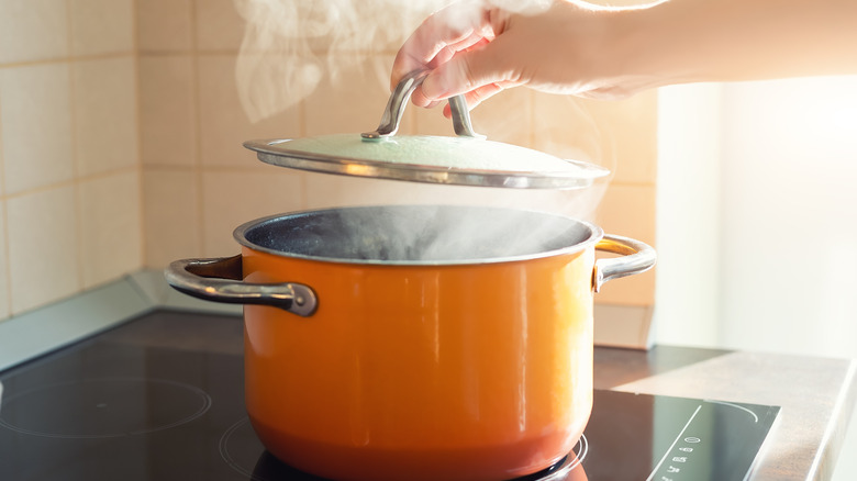 Person boiling water