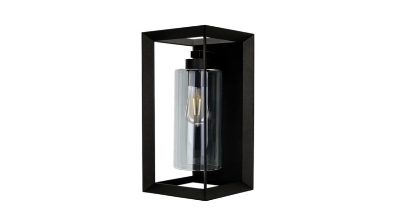 Black outdoor lantern sconce