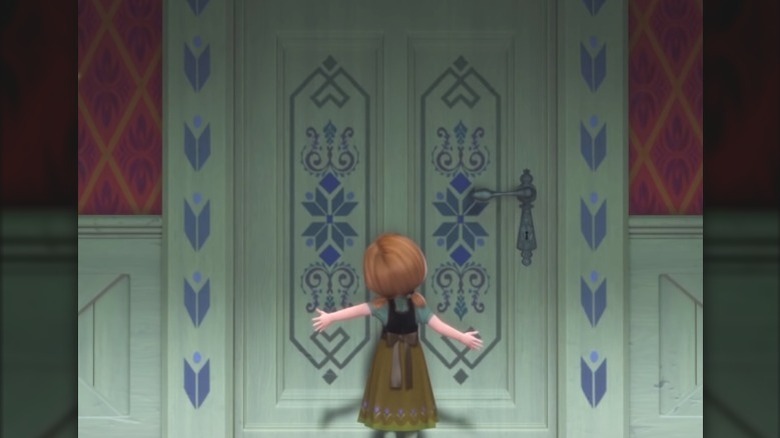 young anna and elsa's door