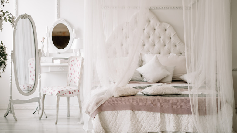 white and neutral princess room