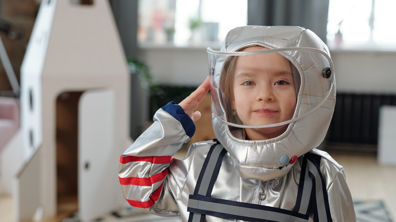 girl in astronaut costume