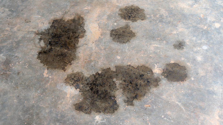 oil stains on concrete floor