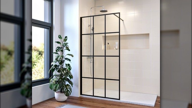 White shower windows