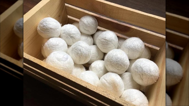 Buddha Bunz Bamboo Vegan Dryer Balls in a wooden box