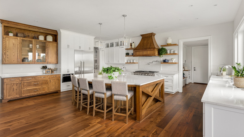 Hardwood floors in kitchen