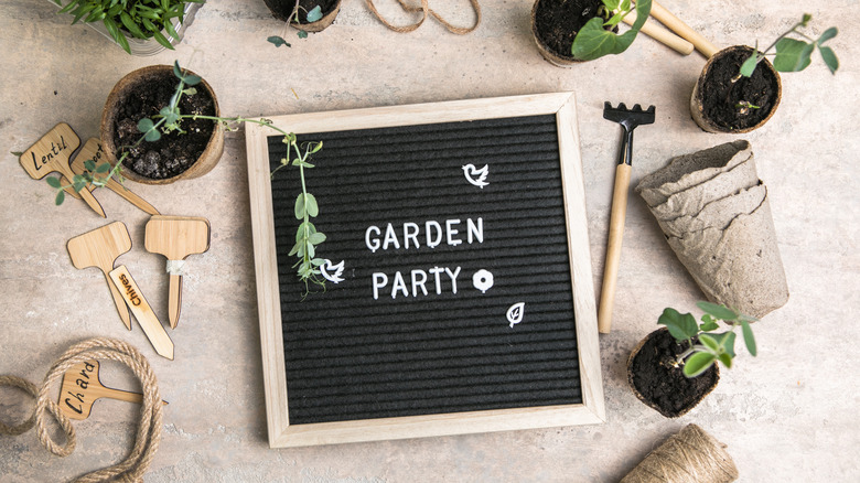 Garden party sign