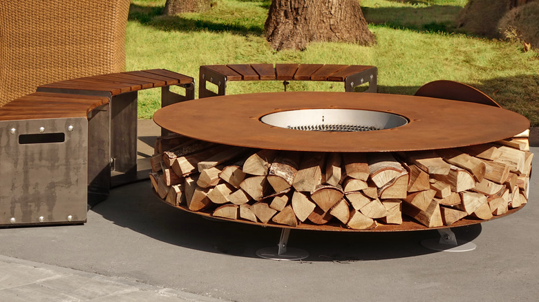 fire pit with storage 