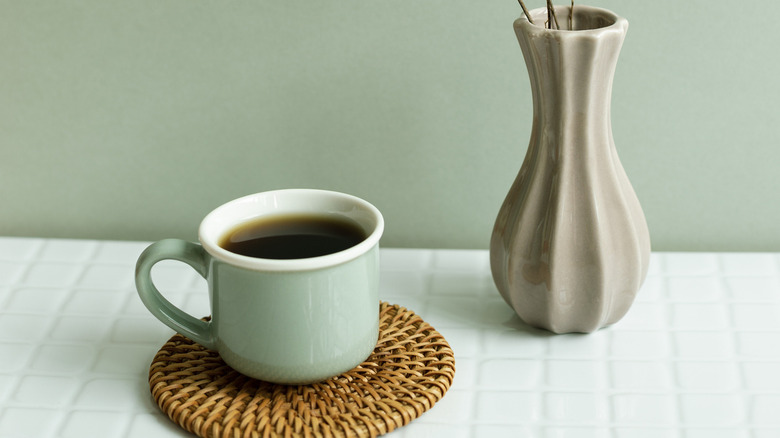 Cup on coaster