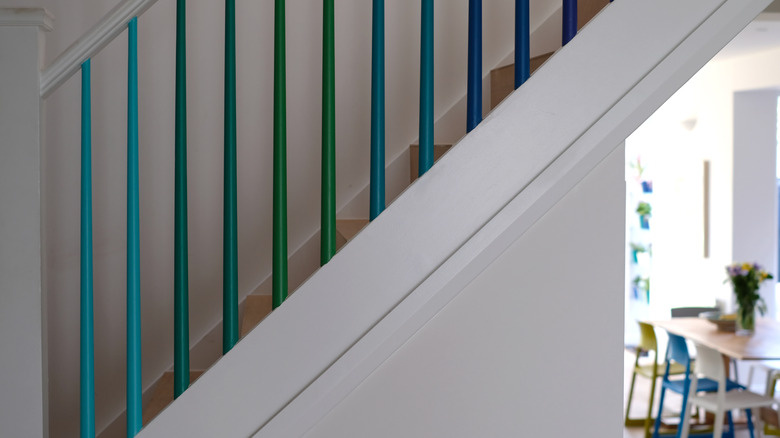 colorful stair spindles