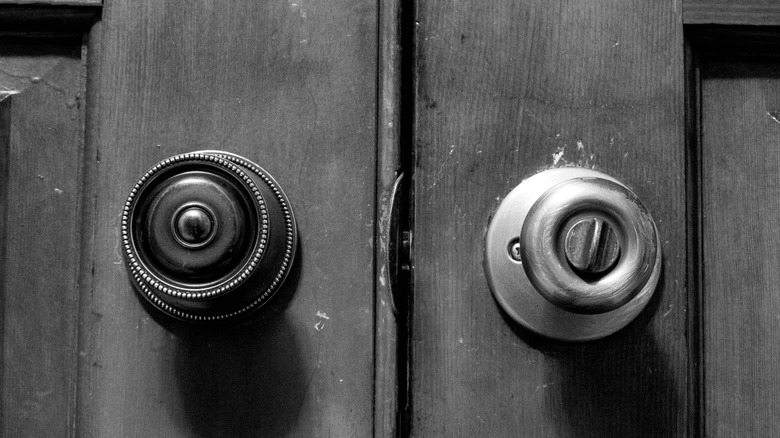 Mismatched doorknobs