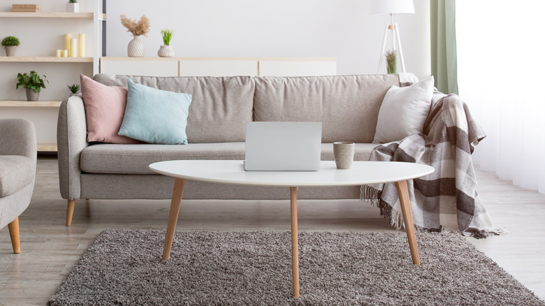 couch with coffee table