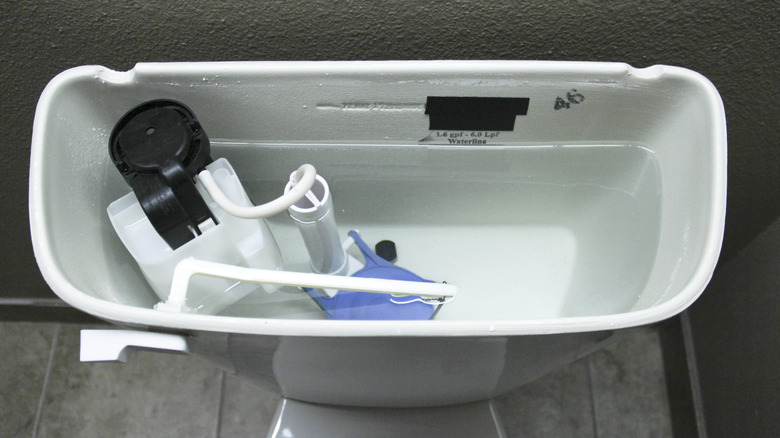 Toilet tank interior