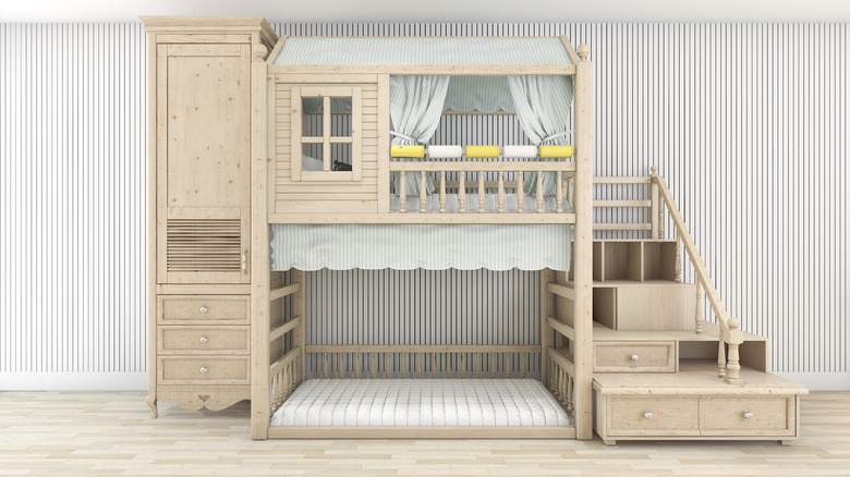 house bunk bed with storage