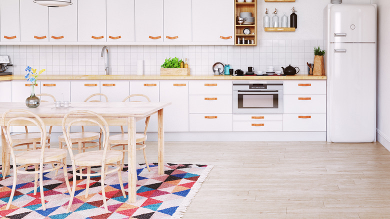 Bright kitchen multicolor rug