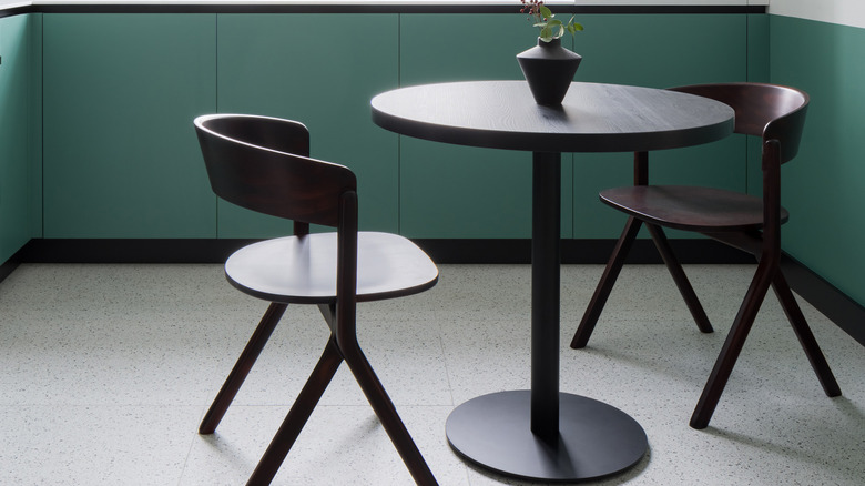 dark brown table and chairs