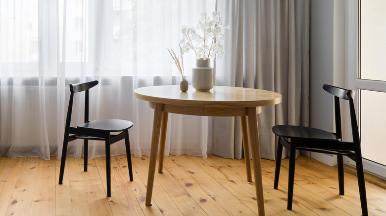 simple wooden table and chairs