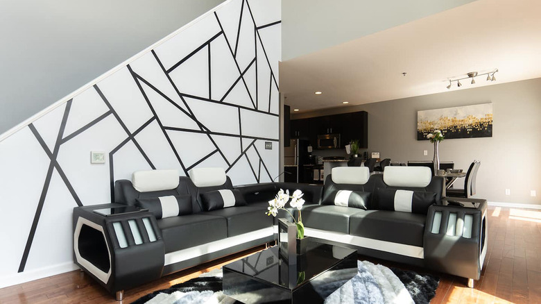 Black and white Indianapolis penthouse Airbnb 