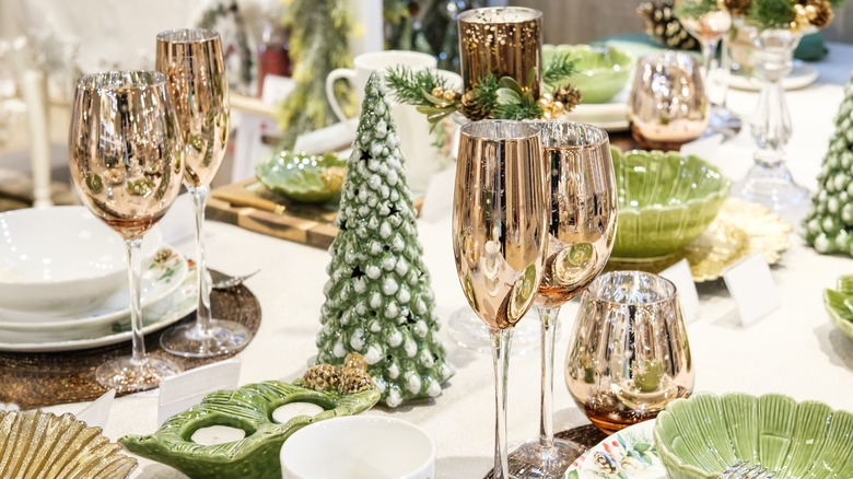 old-fashioned dishes on table