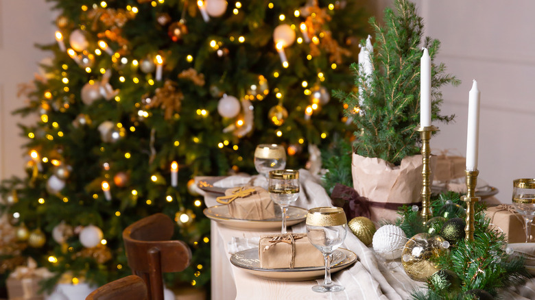 tree in center of table