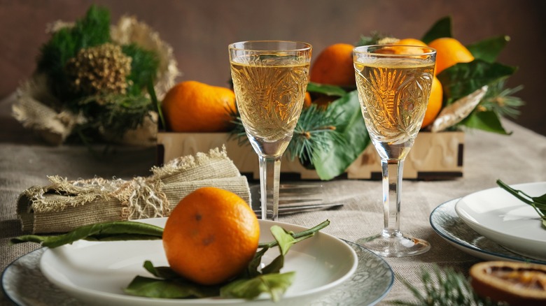 oranges on decorated table