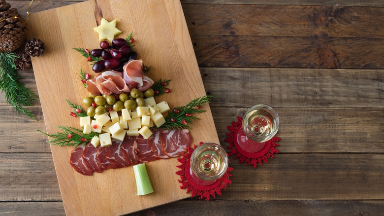 tree-shaped charcuterie board