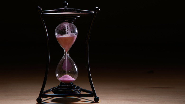 hourglass on table