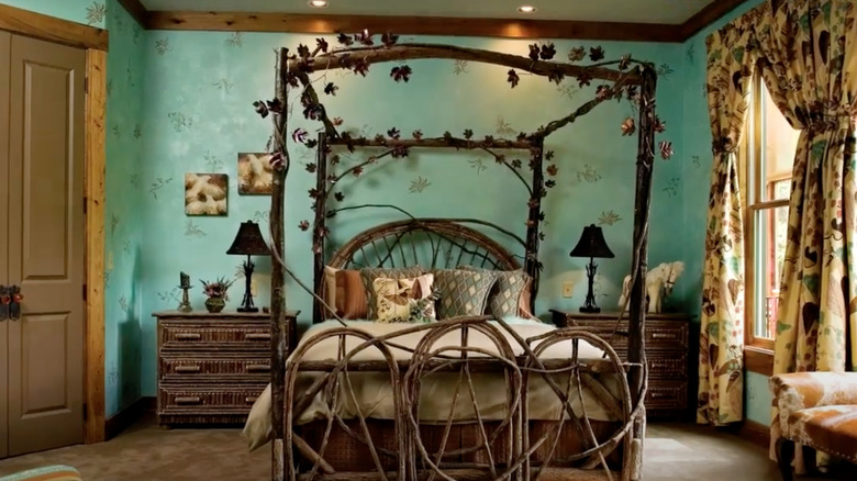 Woodsy French country bedroom