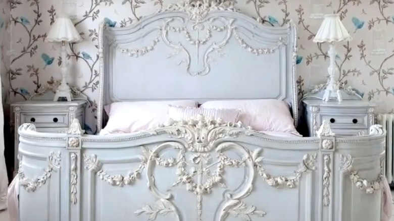 French country bed frame and headboard