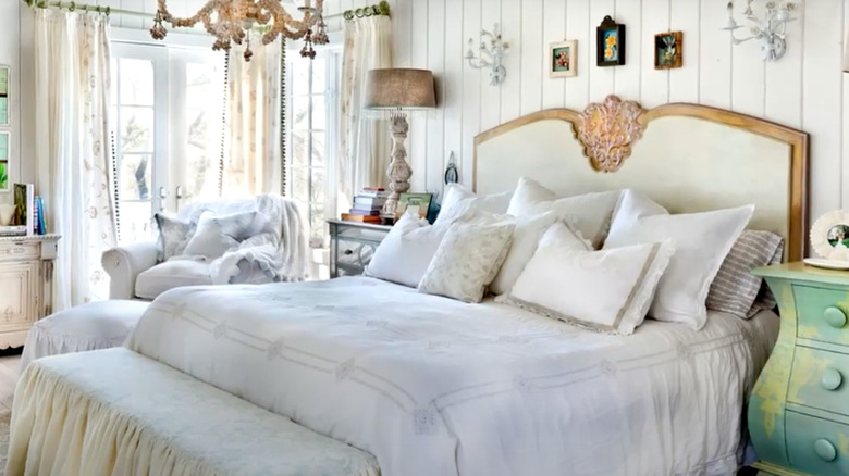 French country bedroom with antiques