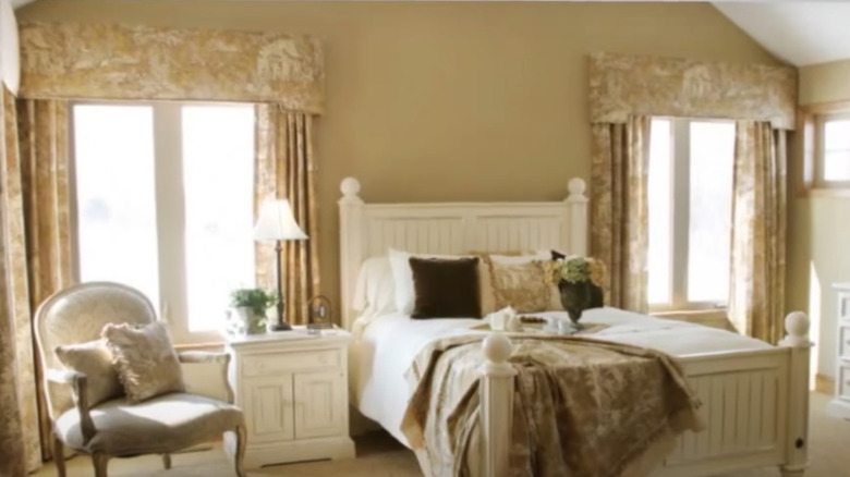 French country bedroom window treatment