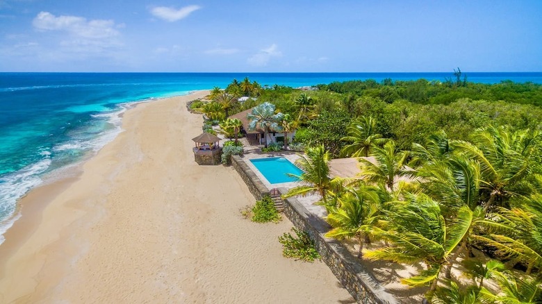 villa by a wide beach