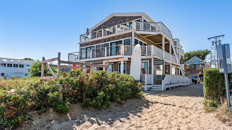 Multi-story beachfront home