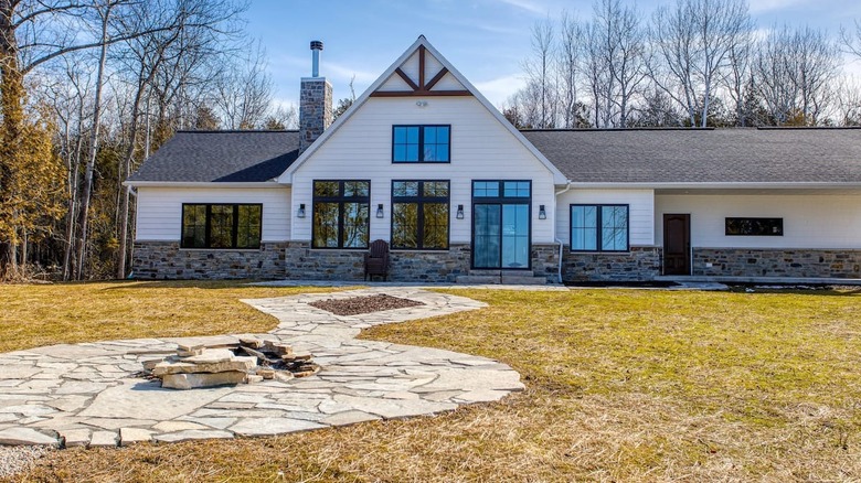 Large home with fire pit