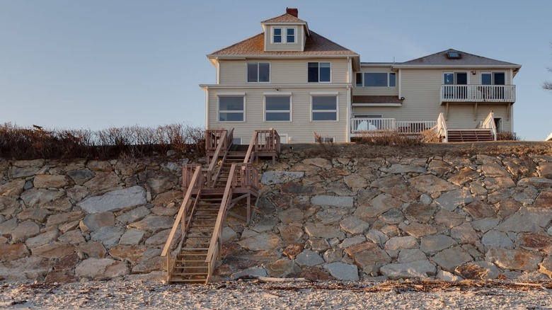House with stairs leading to beach